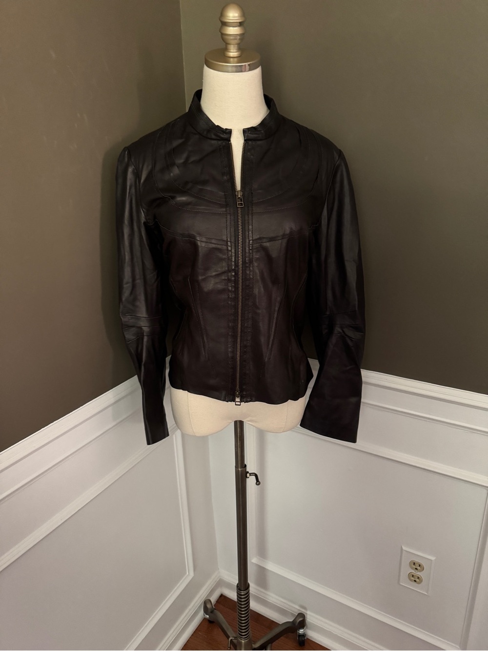 Nigel Preston Black Lambskin Jacket L MSRP $898